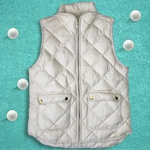 J.Crew Women Down Quilted Excursion Vest Off White / Ivory - Size Small